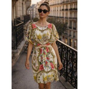 Collette Dinnigan Dress Euro Summer Parisian Travel Silk Boho Scarf Print 2